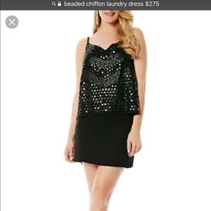 Black Chiffon Beaded Popover Dress